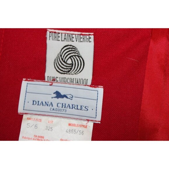Vintage Diana Charles Red Wool Overcoat Size  4/5 (Small) Womens - Picture 12 of 13